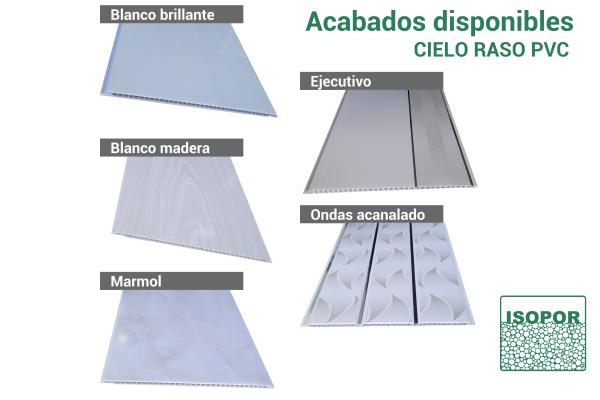 Lamina de cielo raso pvc blanco