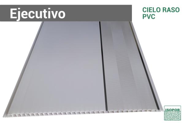 Plancha de PVC para cielorraso Blanco acanalado