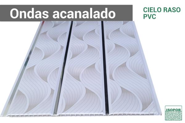 Plancha de PVC para cielorraso Blanco acanalado